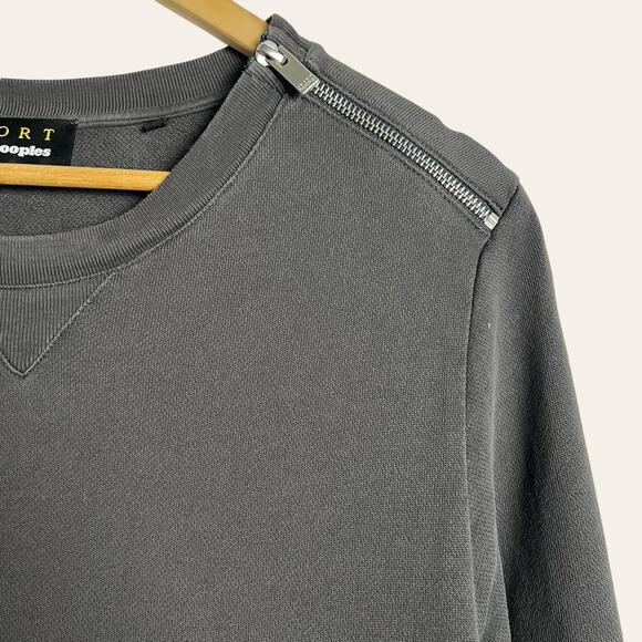 The Kooples Sport Men’s Gray Ribbed Zip Oversized Pullover Sweater Size XS - Picture 3 of 8